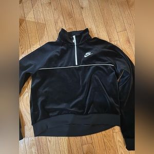 Black Velvet Nike Cropped Sweatshirt